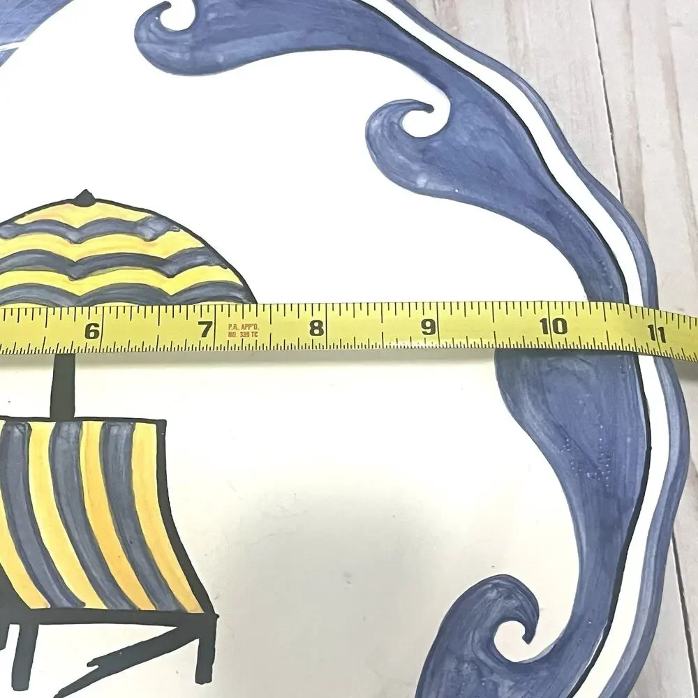 Coastal Wall Plates Portugal Pottery Beach Decor Mediterranean Style Set of 2